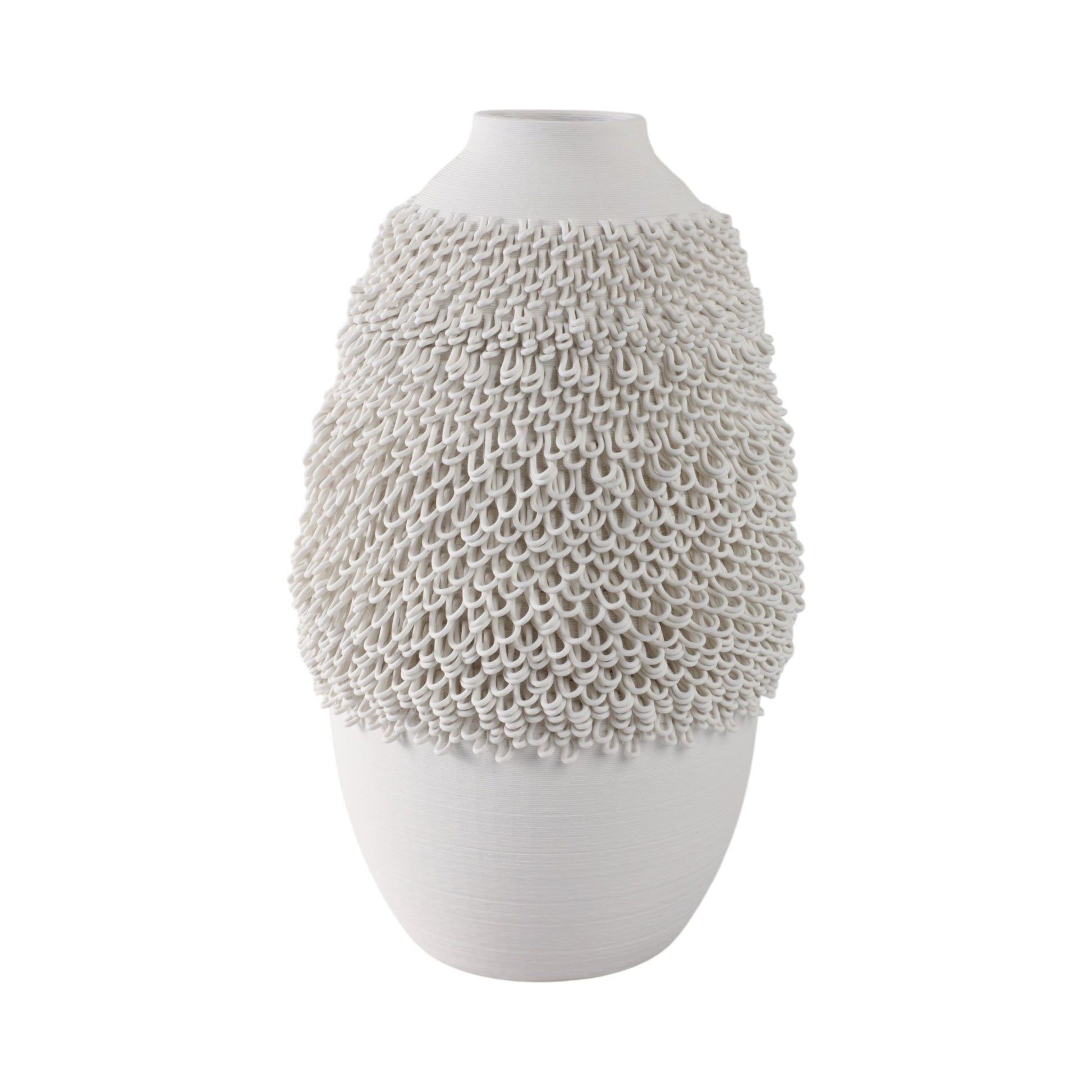 Arroyo 3d Printed Porcelain Vase, Ivory Vases and Jars| Sagebrook Home