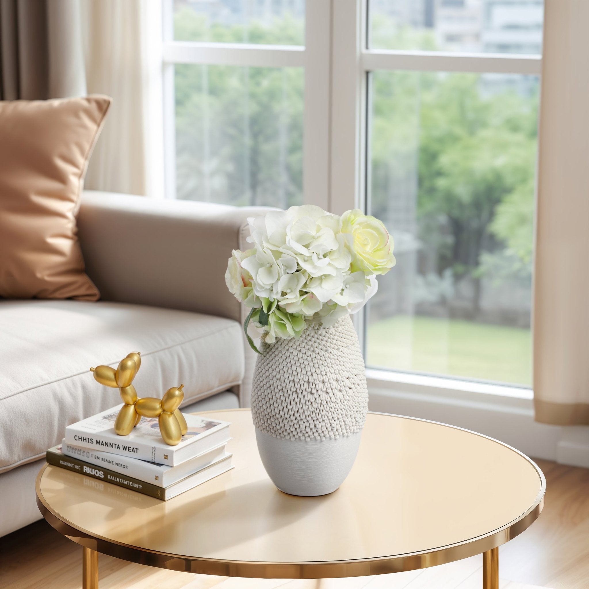 Arroyo 3d Printed Porcelain Vase, Ivory Vases and Jars| Sagebrook Home