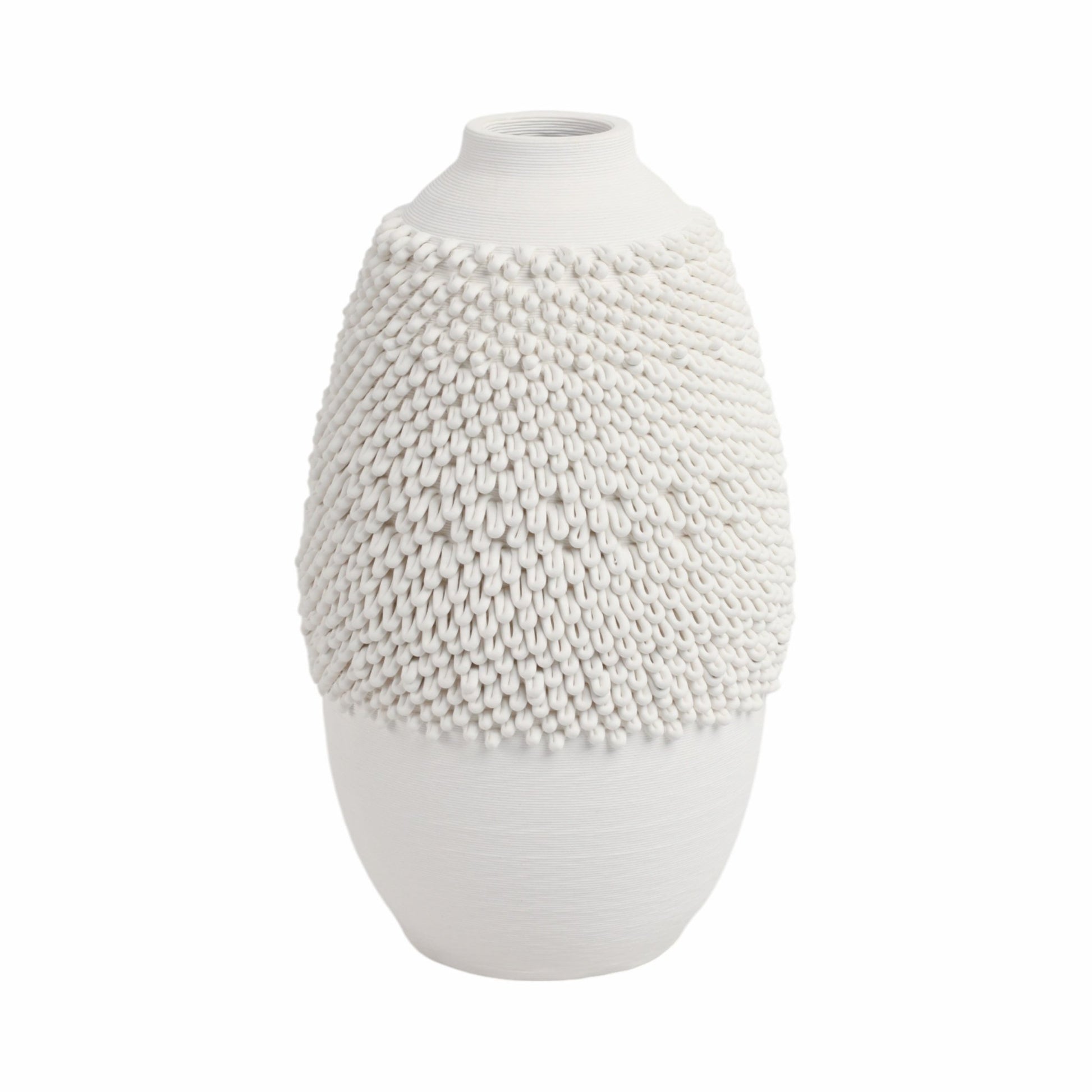 Arroyo 3d Printed Porcelain Vase, Ivory Vases and Jars| Sagebrook Home