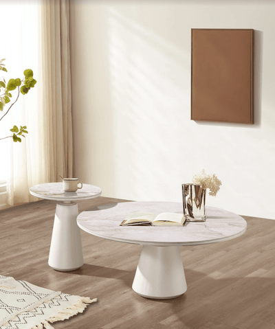 Artifical Mrable Top Side Table - Al Rugaib Furniture