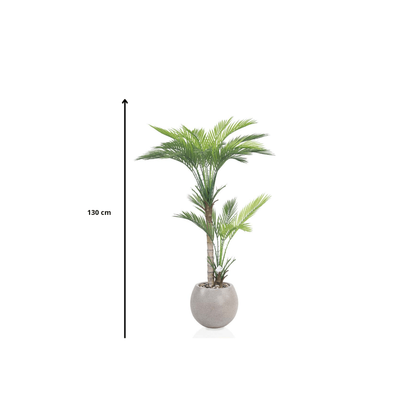 Artificial Areca tree with two branches and a round fiber pot. Available in: cement spray Artificial Plants| Otath