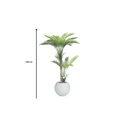 Artificial Areca tree with two branches and a round fiber pot. Available in:white spray gold - Al Rugaib Furniture