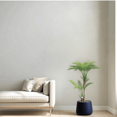 Artificial Areca tree with two branches and an oval fiber pot. Available in the following colors:black spray - Al Rugaib Furniture