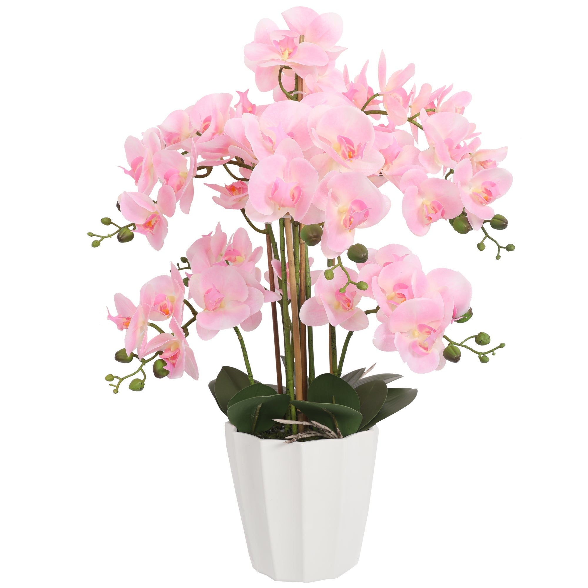 Artificial Potted Orchids 57CM Indoor Pink Plants| Roots Furniture