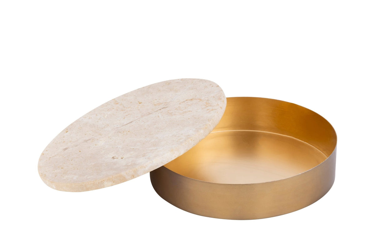 Asas Round marble dish with metal base Kitchen Accessories| Roots Furniture