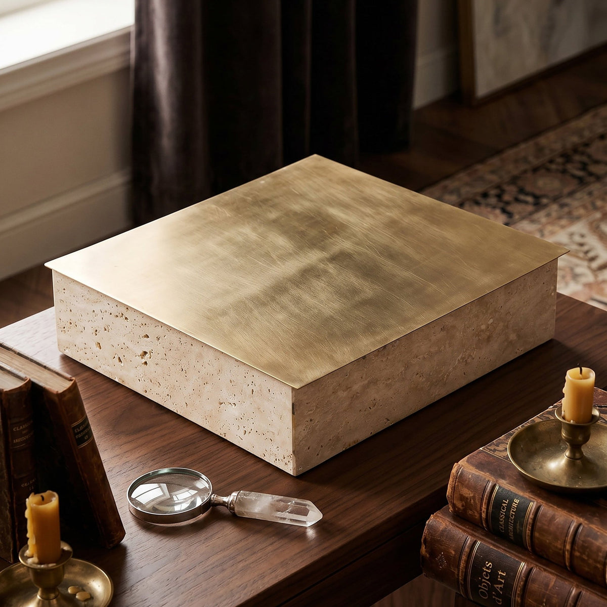 Asas SQ Metal dish with marble base Kitchen Accessories| Roots Furniture