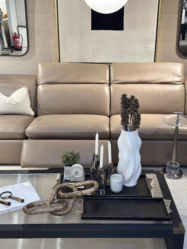 Ashe Brown Leather Motion Set Recliners| Roots Furniture