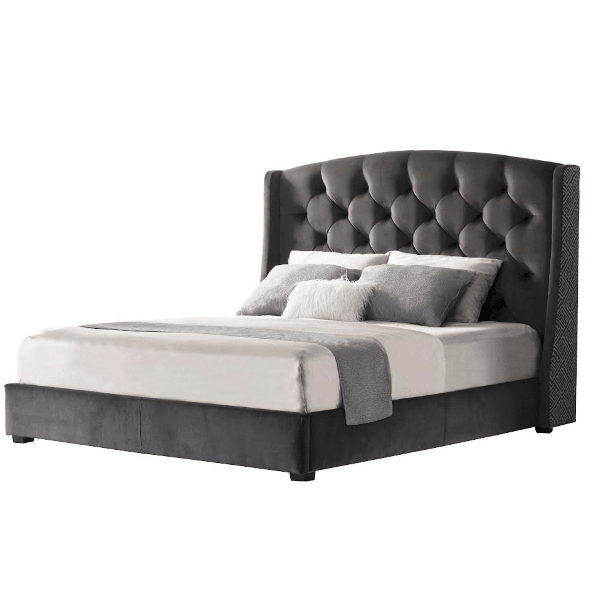 Ashy Upholstered (Queen/King) Bed Beds| Roots Furniture