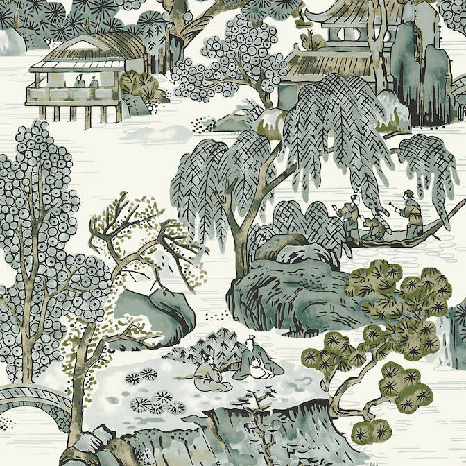 ASIAN SCENIC,Wallpaper Wallpaper| Thibaut Design