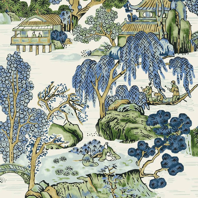ASIAN SCENIC,Wallpaper Wallpaper| Thibaut Design