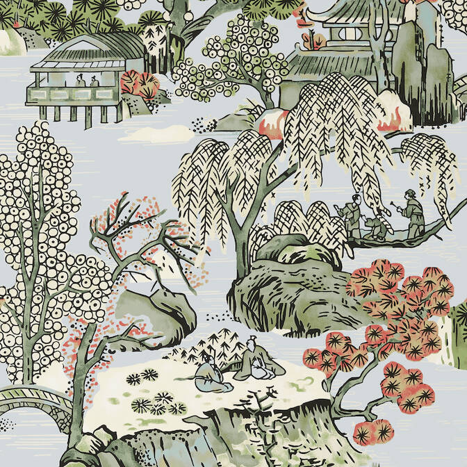ASIAN SCENIC,Wallpaper Wallpaper| Thibaut Design