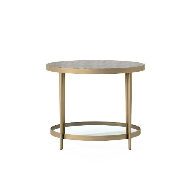 Astoria Round Atnique Mirror END TABLE Accent & End Tables| AlRugaib Furniture