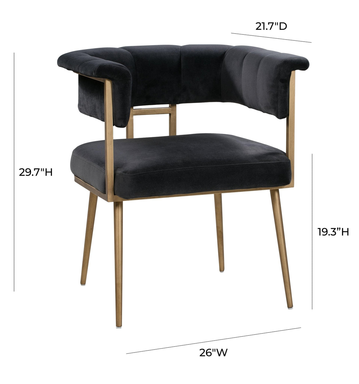 Astrid Grey Velvet Chair Dining Chairs| TOV