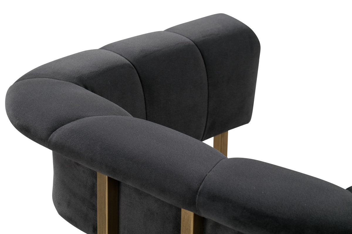 Astrid Grey Velvet Chair Dining Chairs| TOV
