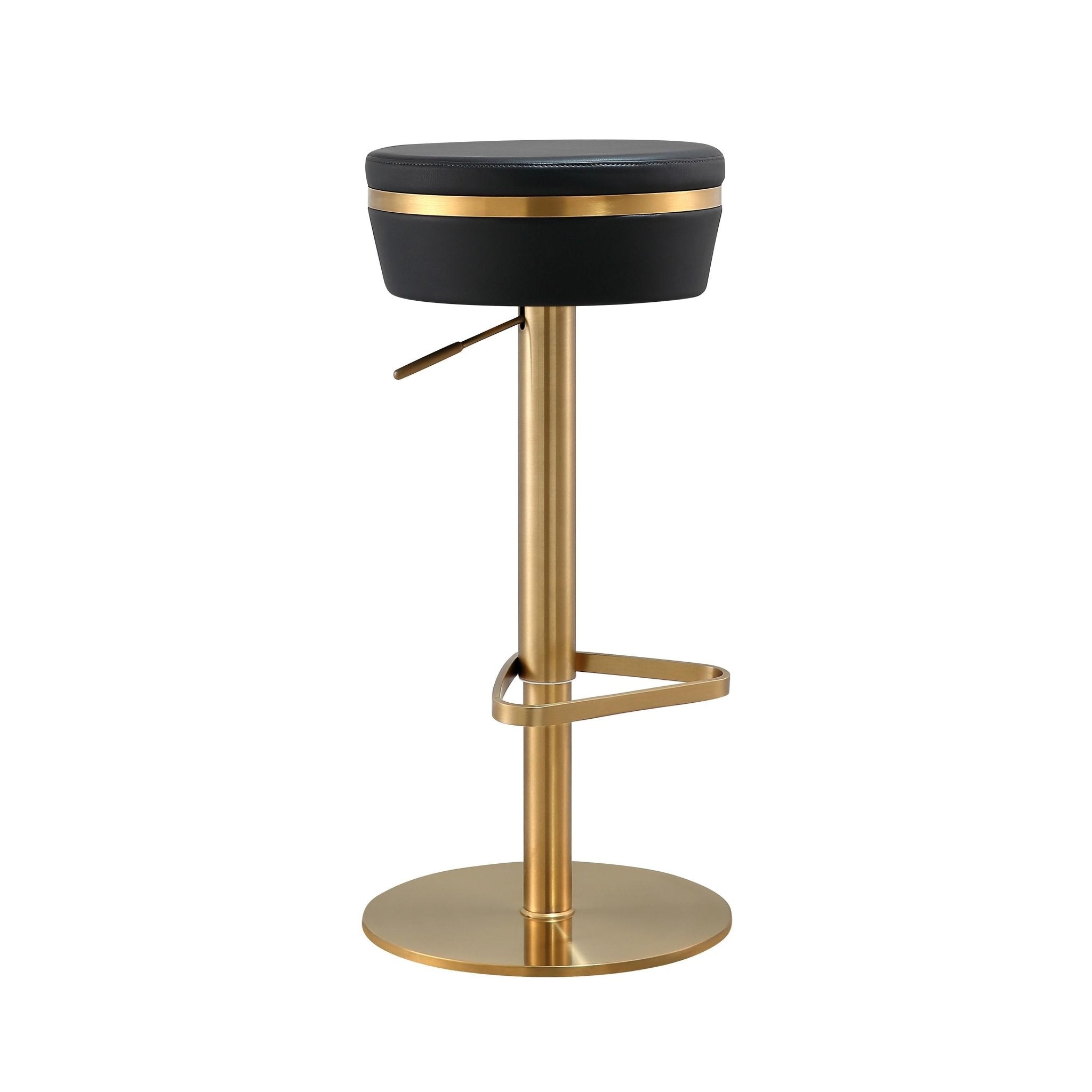 Astro Black and Gold Adjustable Stool Stools| TOV