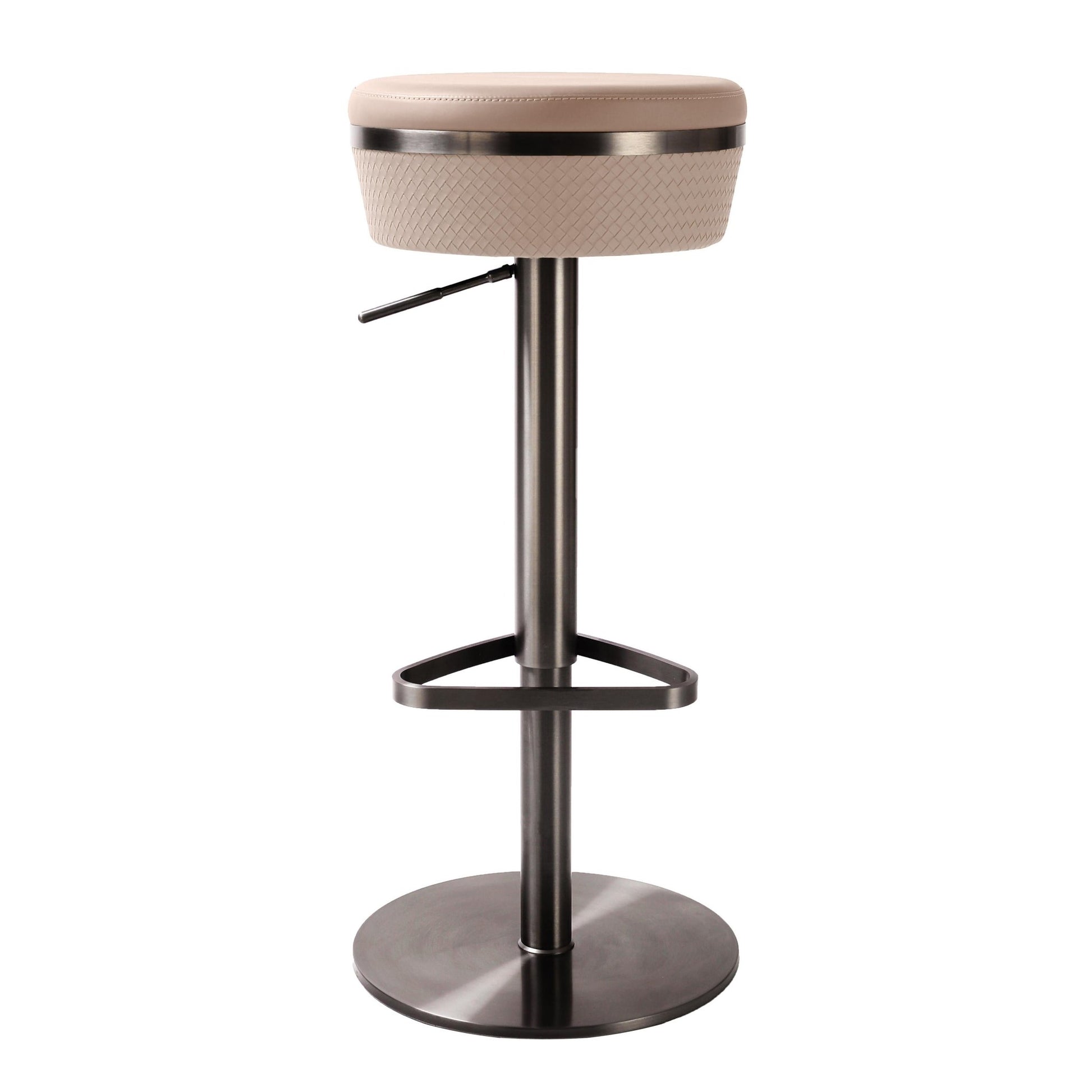 Astro Cafe au Lait Woven Vegan Leather Adjustable Stool Stools| TOV
