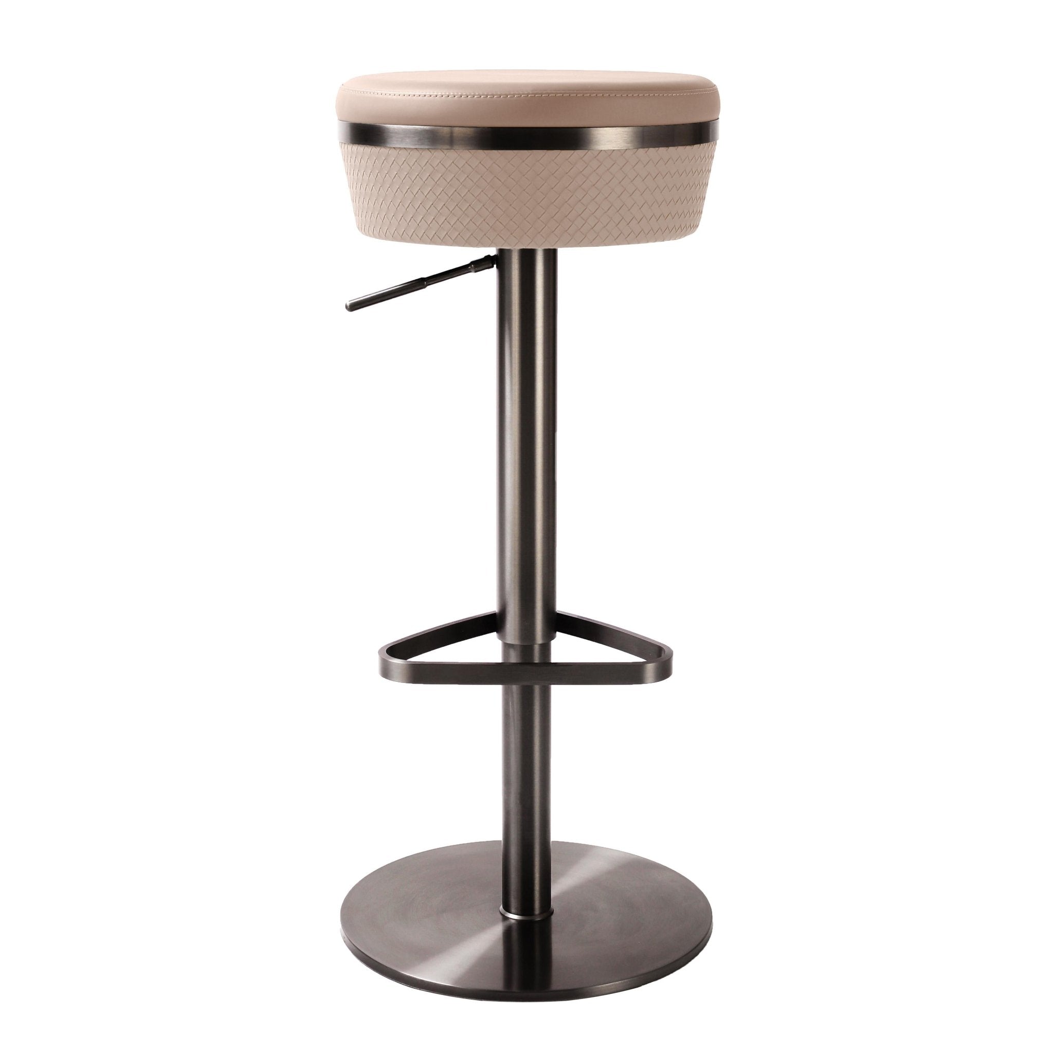 Astro Cafe au Lait Woven Vegan Leather Adjustable Stool Stools| TOV