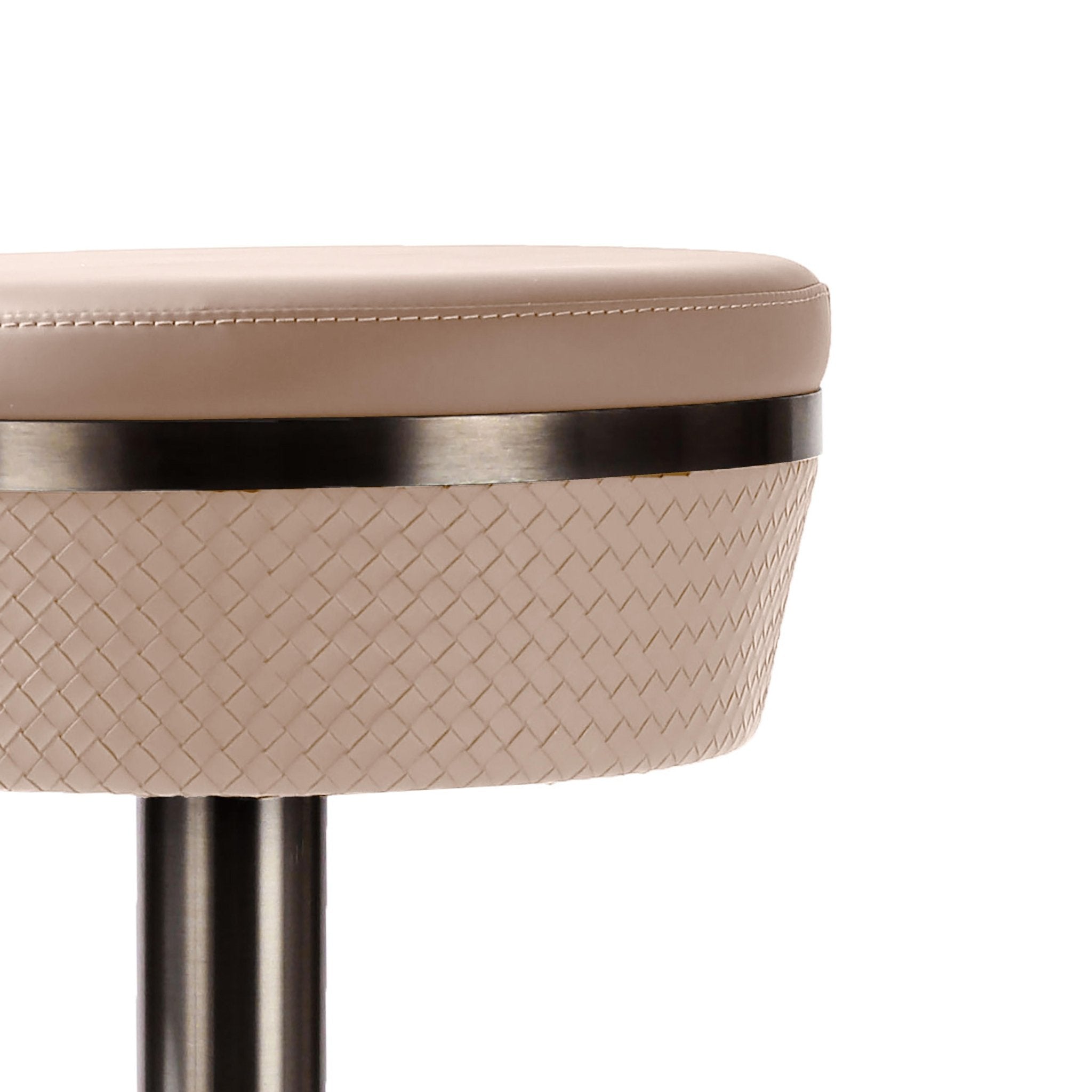 Astro Cafe au Lait Woven Vegan Leather Adjustable Stool Stools| TOV