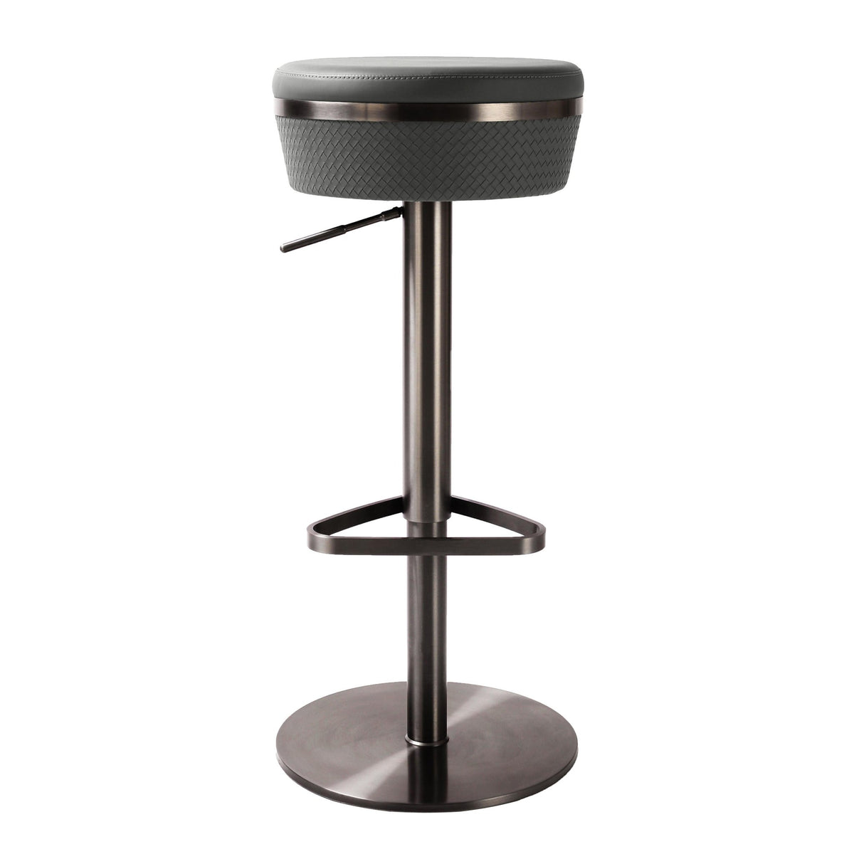 Astro Grey Woven Vegan Leather Adjustable Stool Stools| TOV