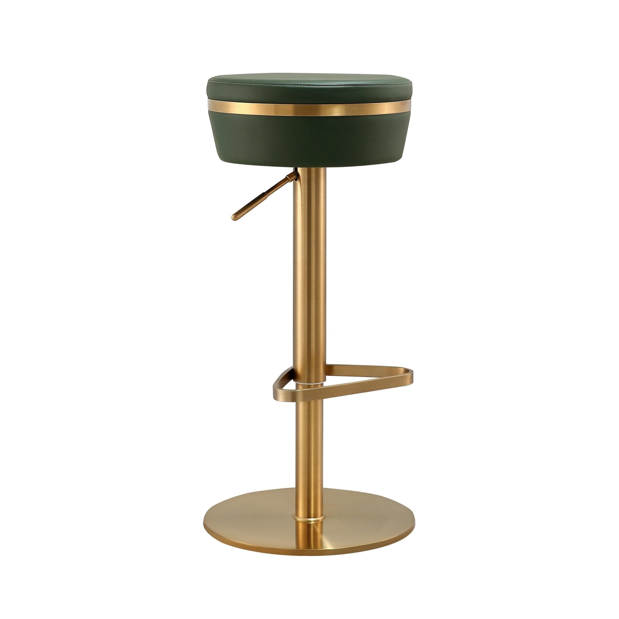Astro Malachite Green and Gold Adjustable Stool Stools| TOV