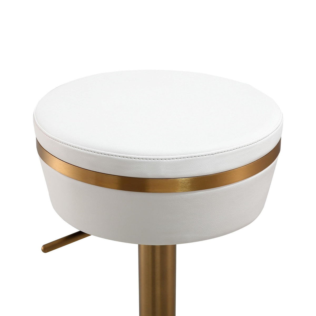 Astro White and Gold Adjustable Stool Stools| TOV