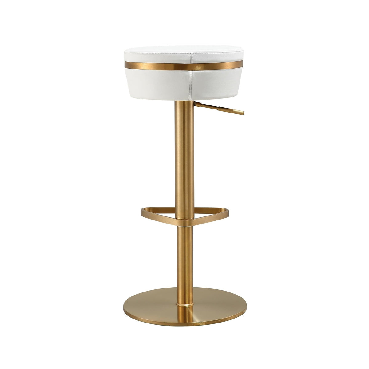 Astro White and Gold Adjustable Stool Stools| TOV