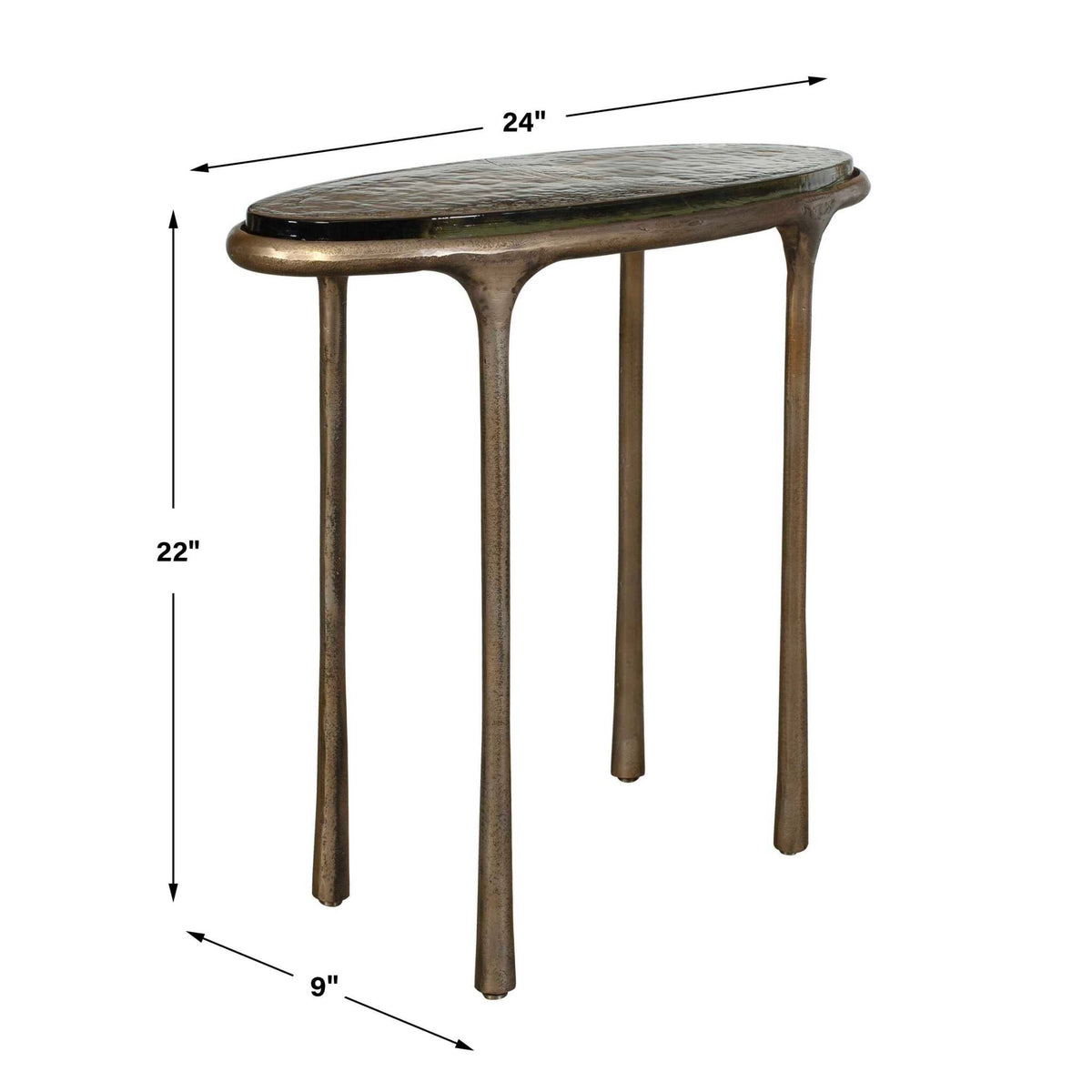 Ata Oval Brass Accent Table Accent & End Tables| Uttermost