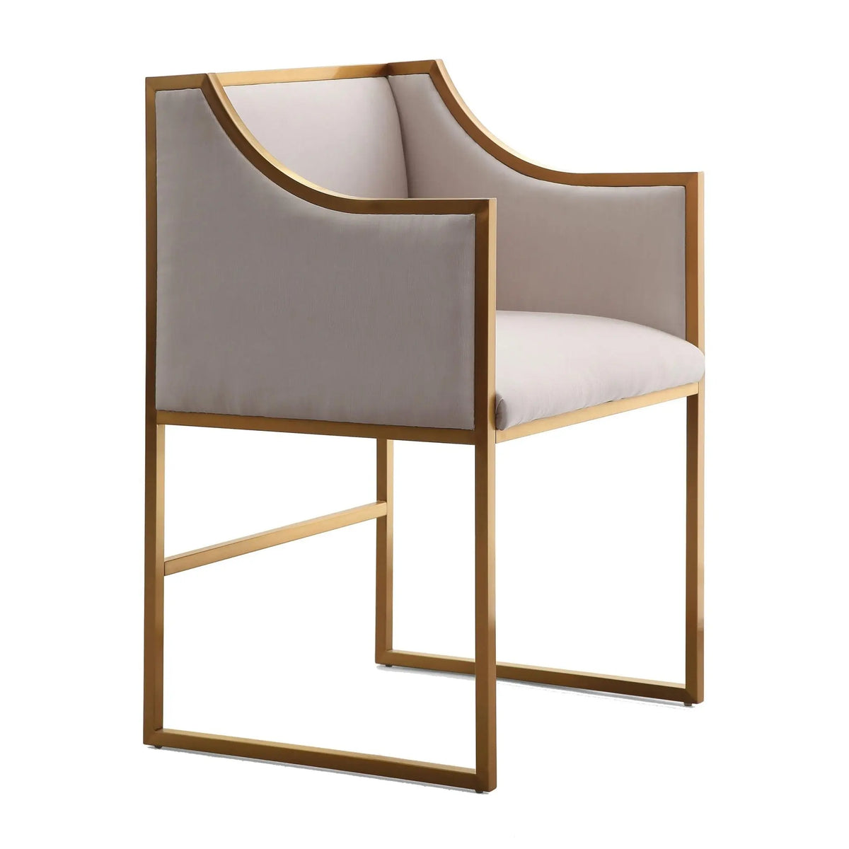 Atara Cream Velvet Gold Chair Dining Chairs| TOV