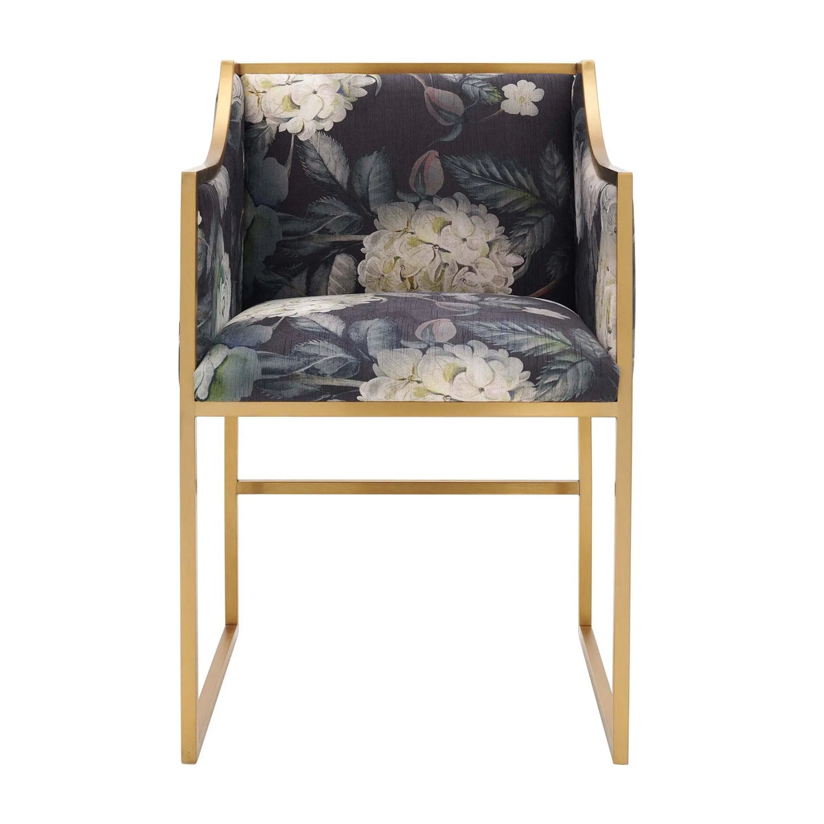 Atara Floral Velvet Gold Chair Chairs| TOV