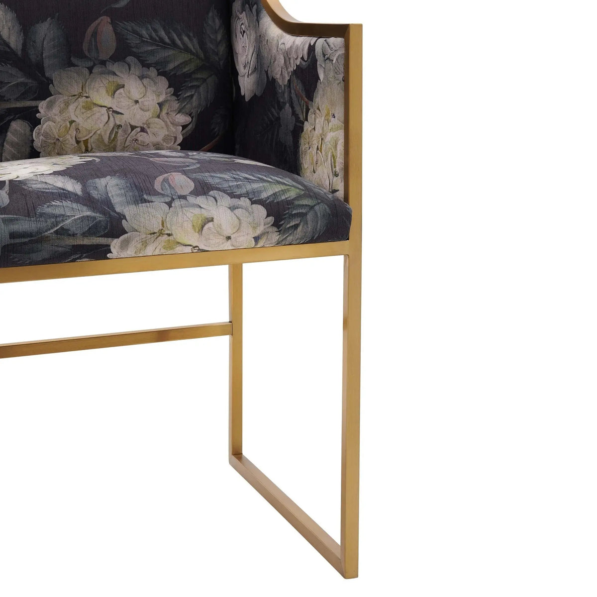 Atara Floral Velvet Gold Chair Chairs| TOV