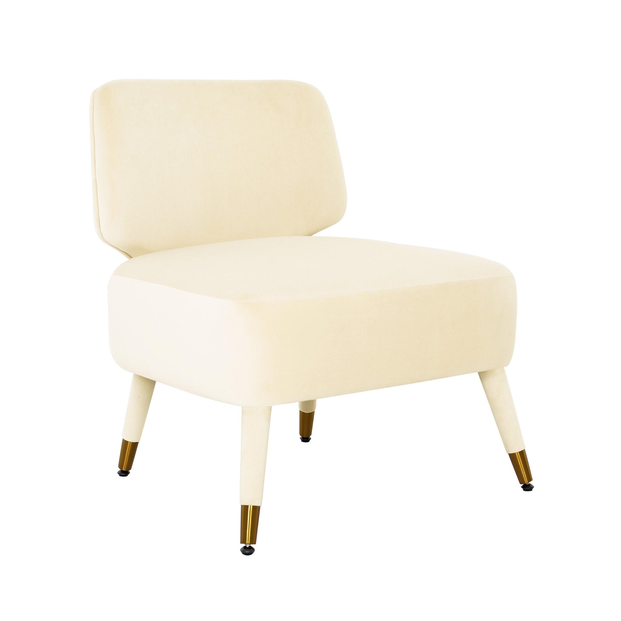 Athena Cream Velvet Accent Chair Chairs| TOV