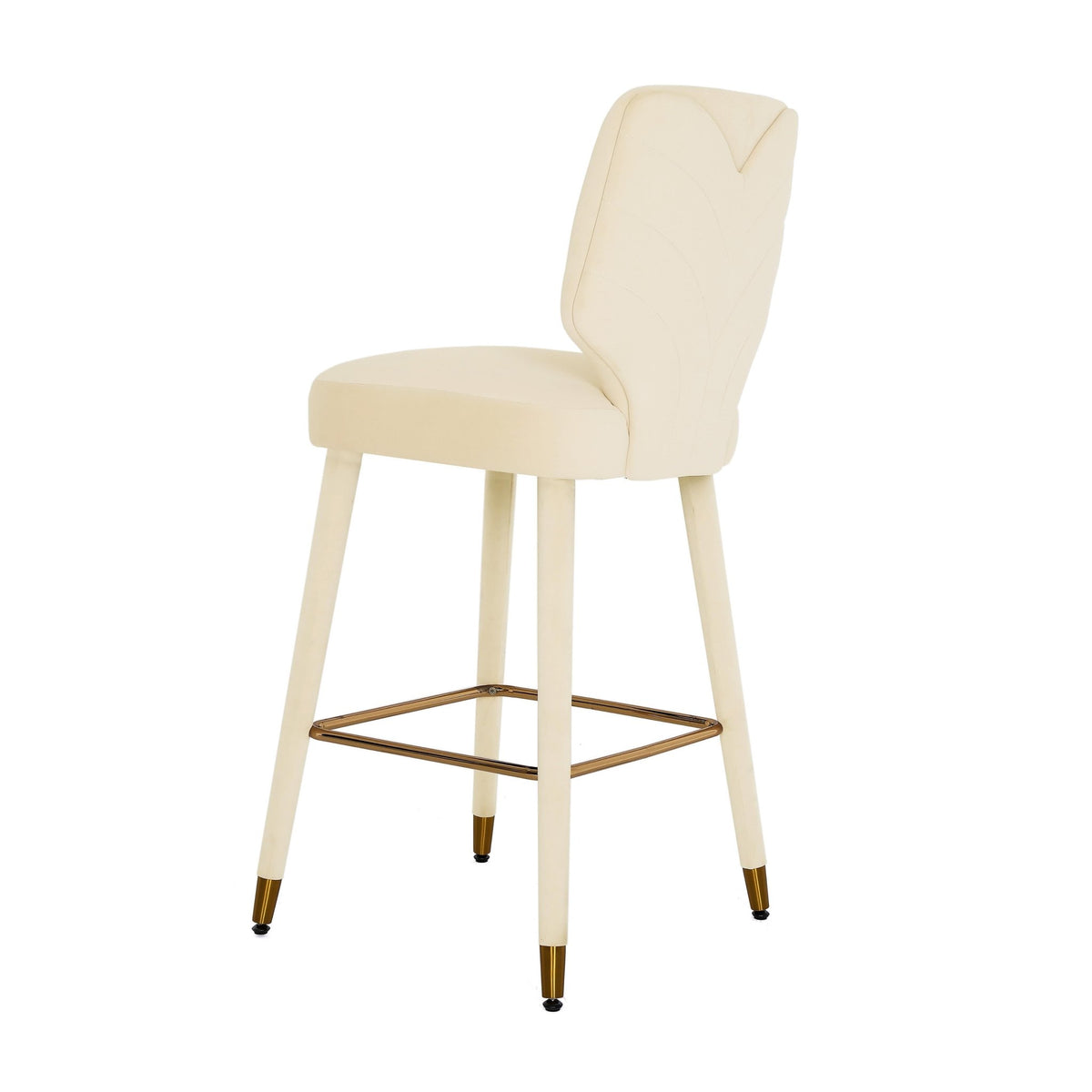 Athena Cream Velvet Bar Stool Stools| TOV