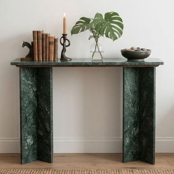 Atrium Green Marble Console Table Consoles & Sideboards| Roots Furniture