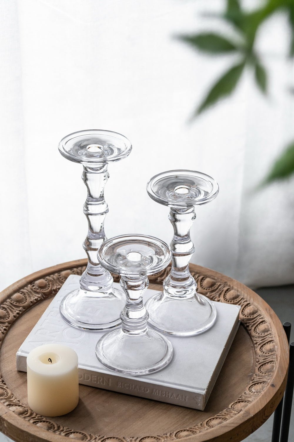 Audrey Glass Candlestick, Tall Candle Holders| Roots Furniture