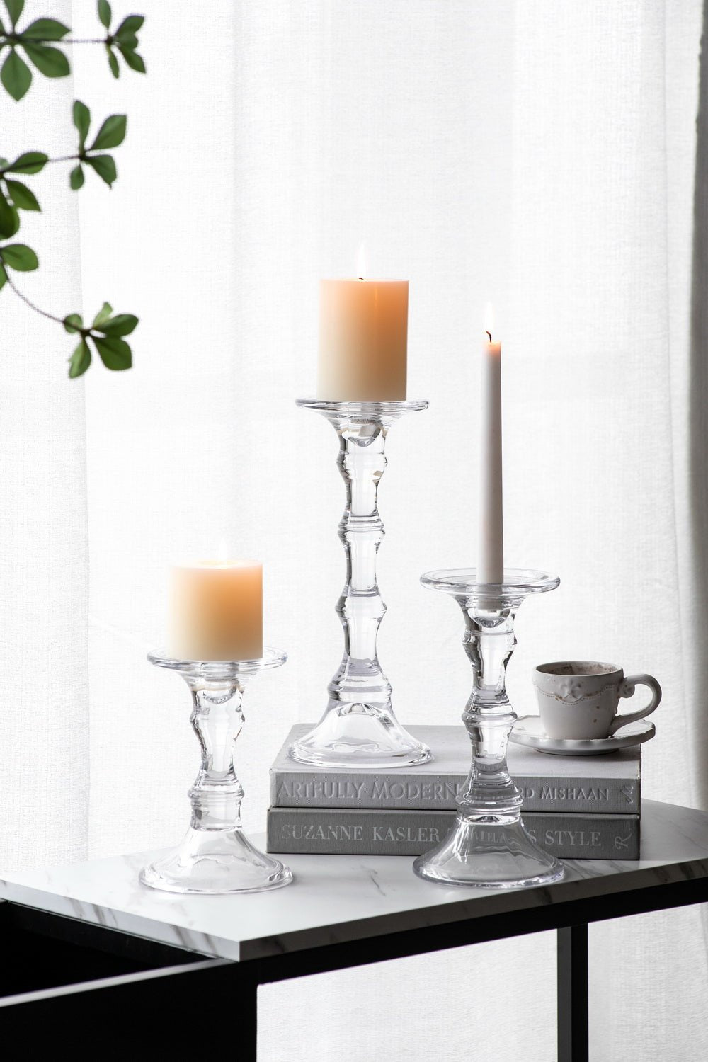 Audrey Glass Candlestick, Tall Candle Holders| Roots Furniture