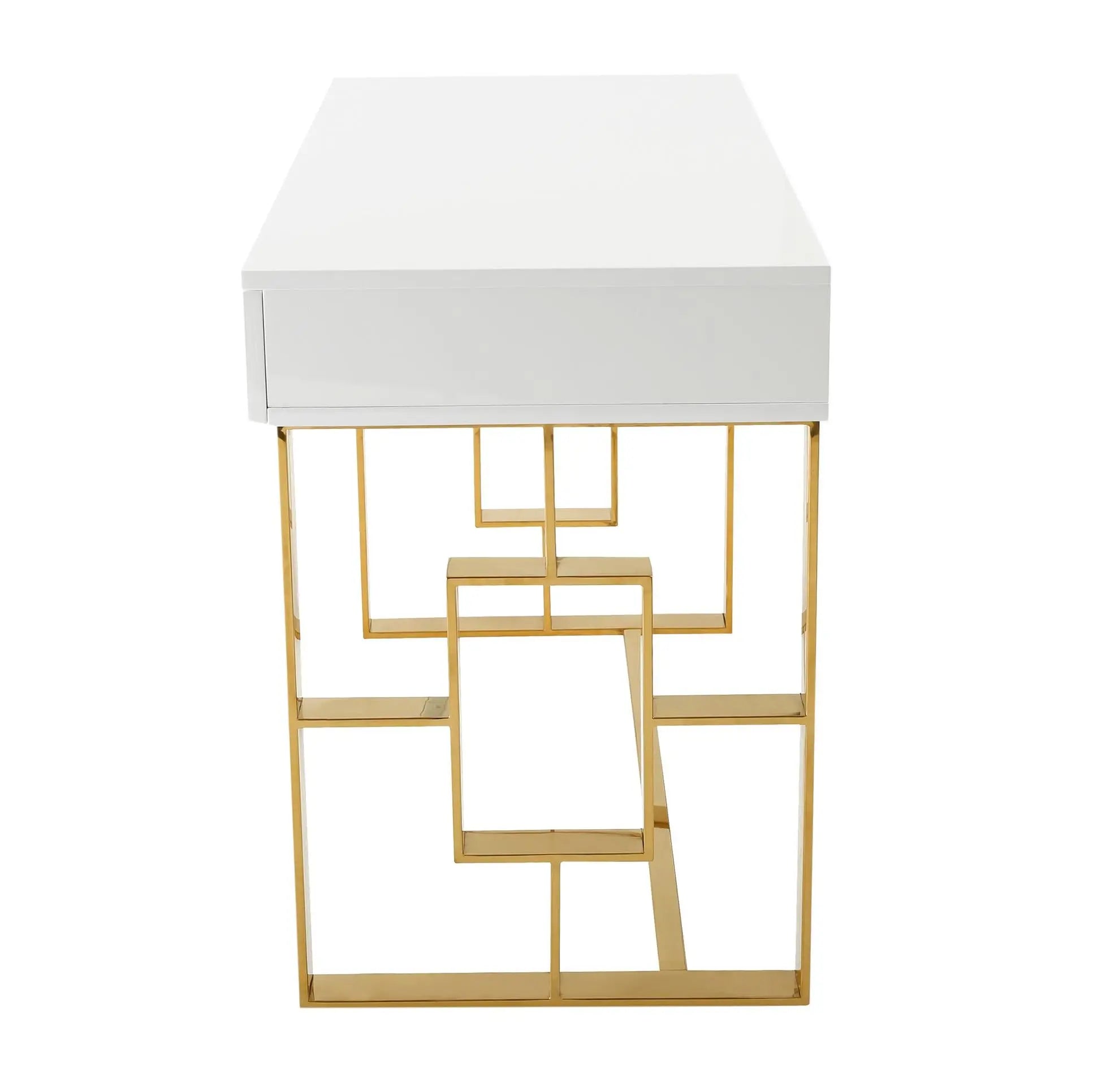 Audrey White Lacquer Desk Dressers| TOV