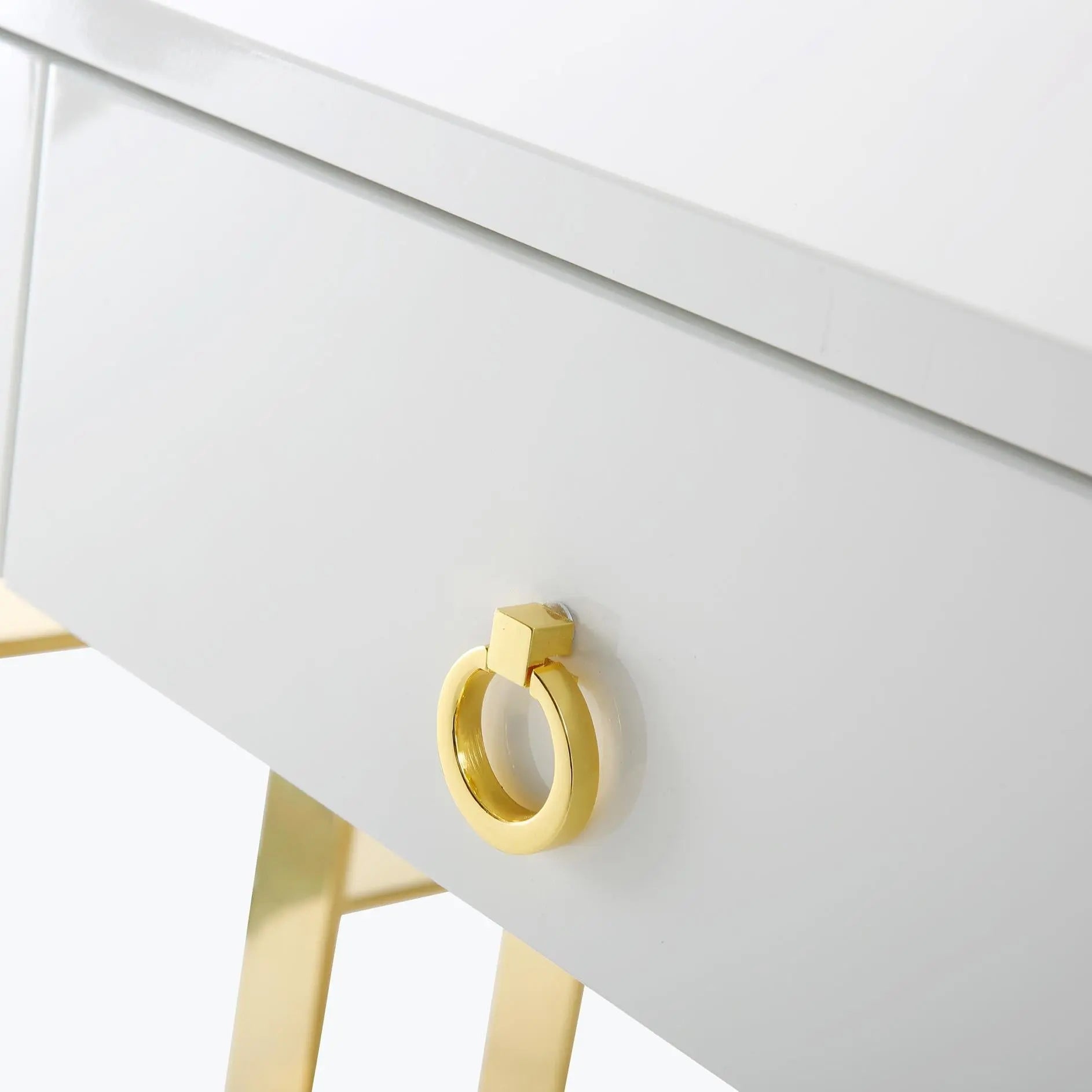 Audrey White Lacquer Desk Dressers| TOV