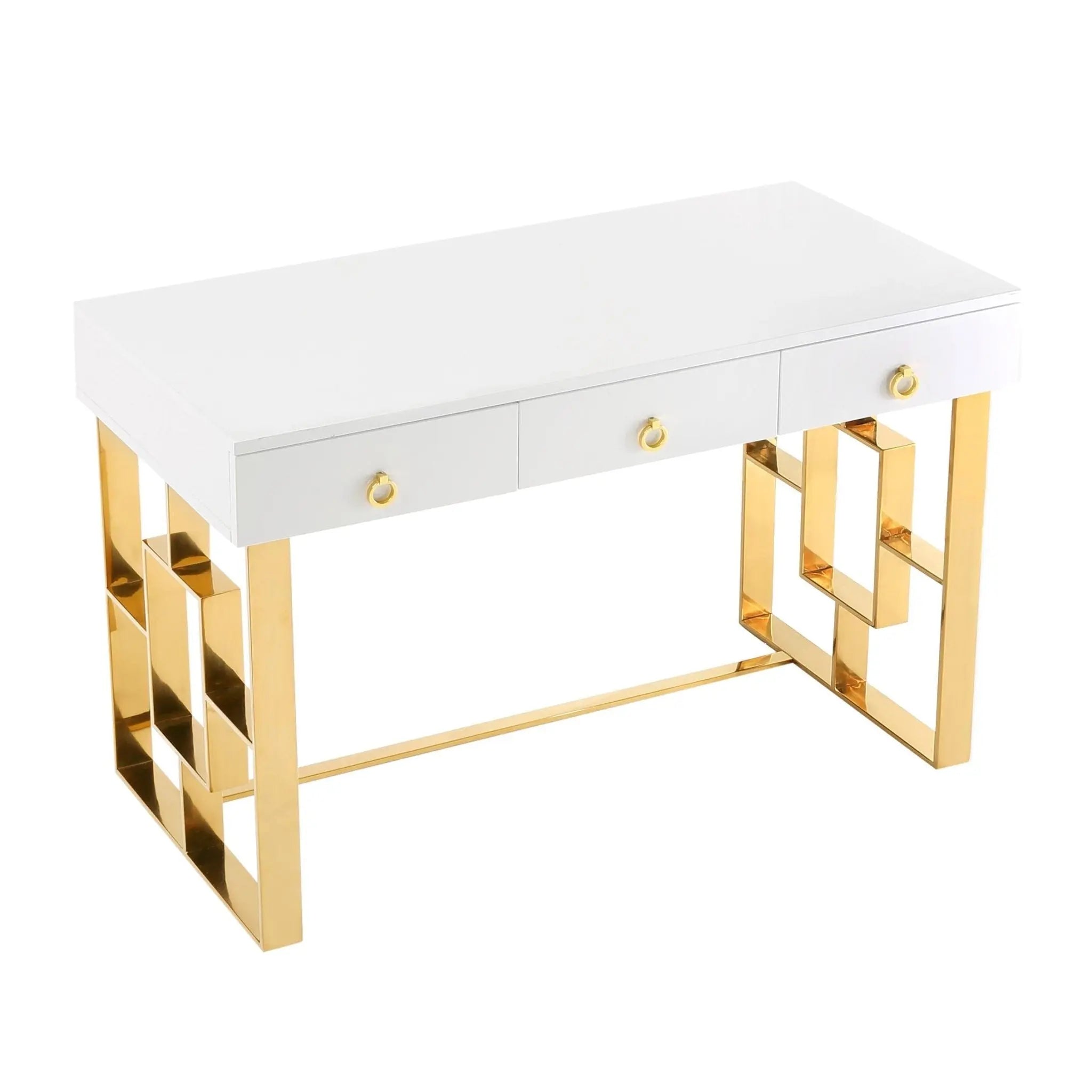 Audrey White Lacquer Desk Dressers| TOV
