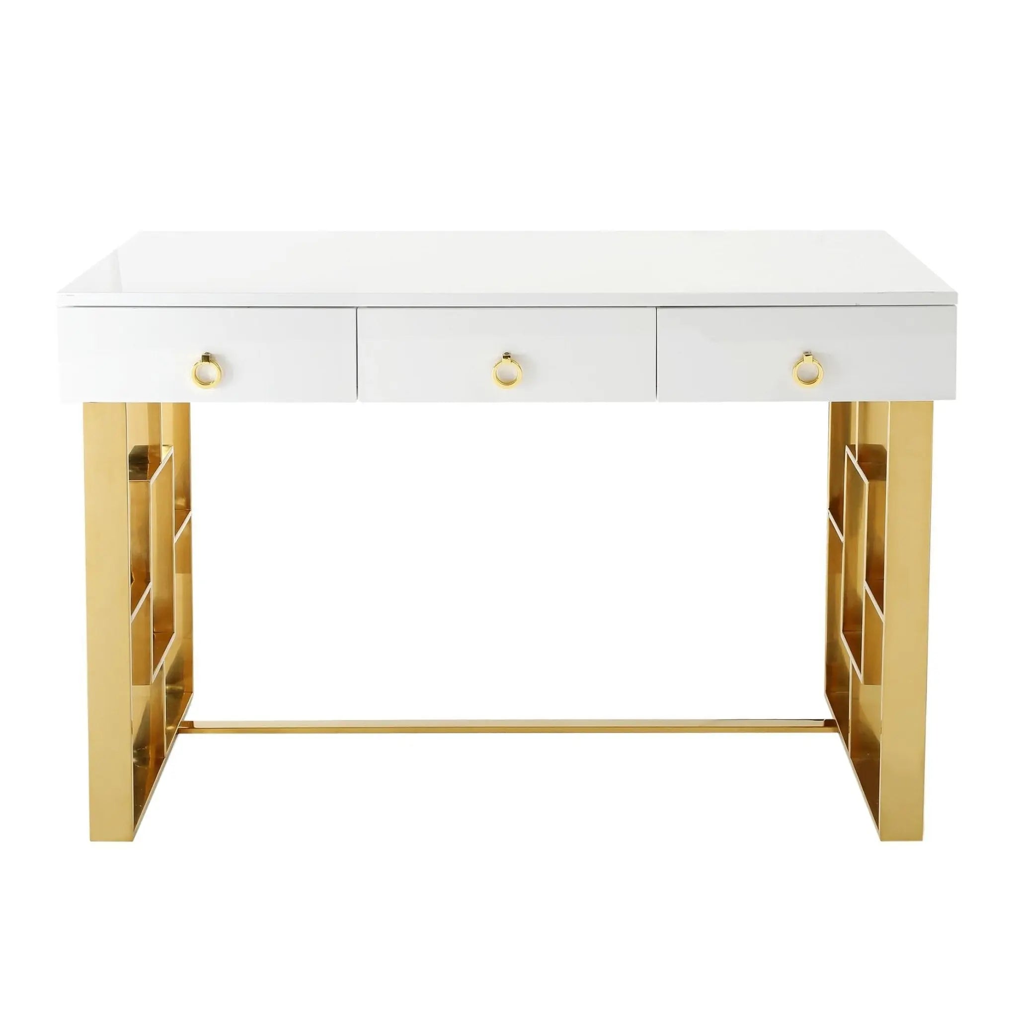 Audrey White Lacquer Desk Dressers| TOV