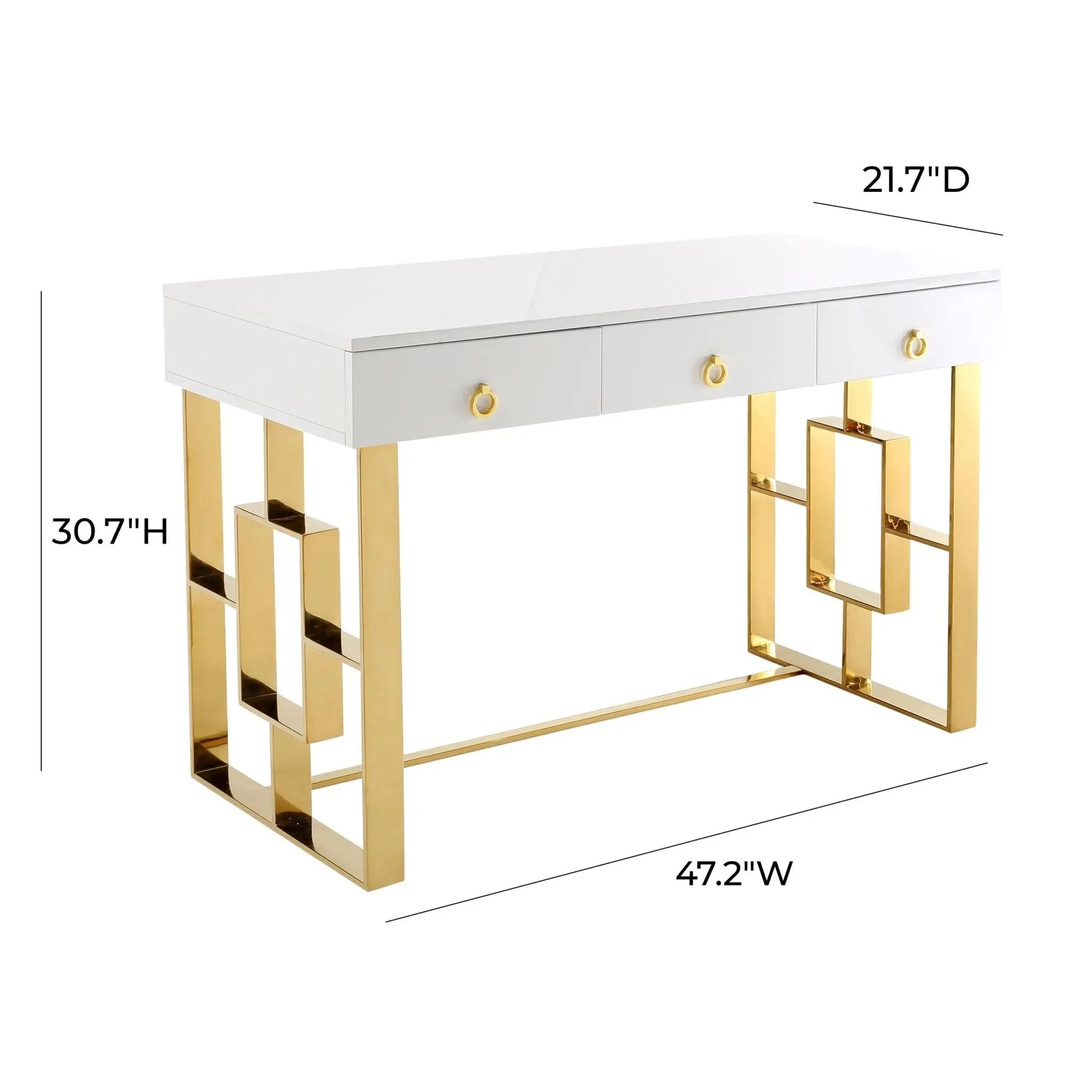 Audrey White Lacquer Desk Dressers| TOV