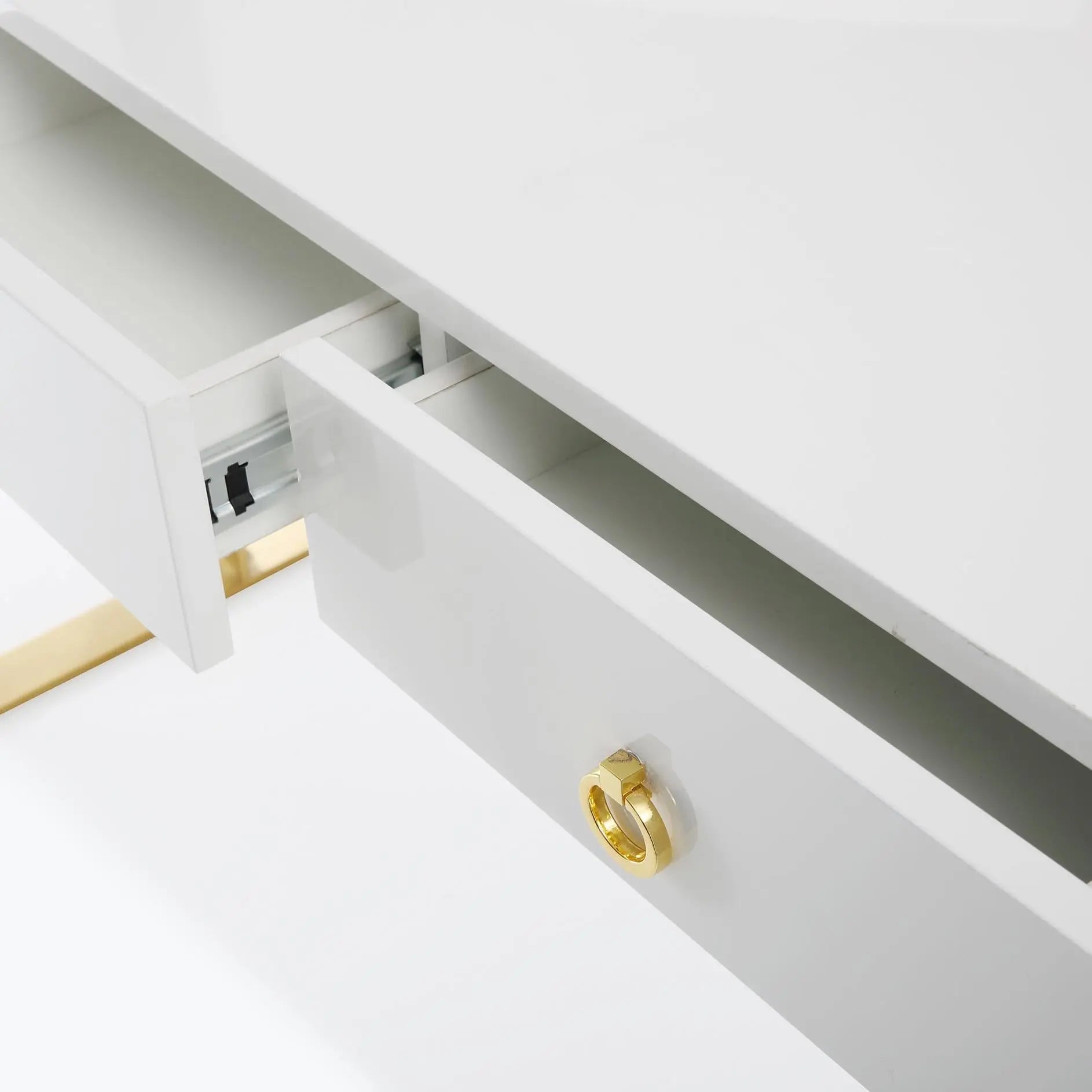 Audrey White Lacquer Desk Dressers| TOV