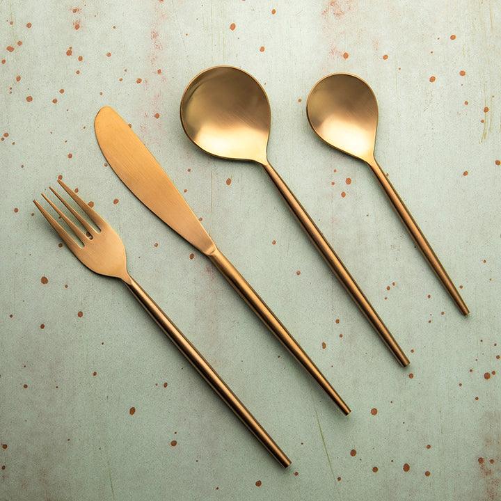 Aura Gold Cutlery Set of Four Kitchen tools| Roots Furniture