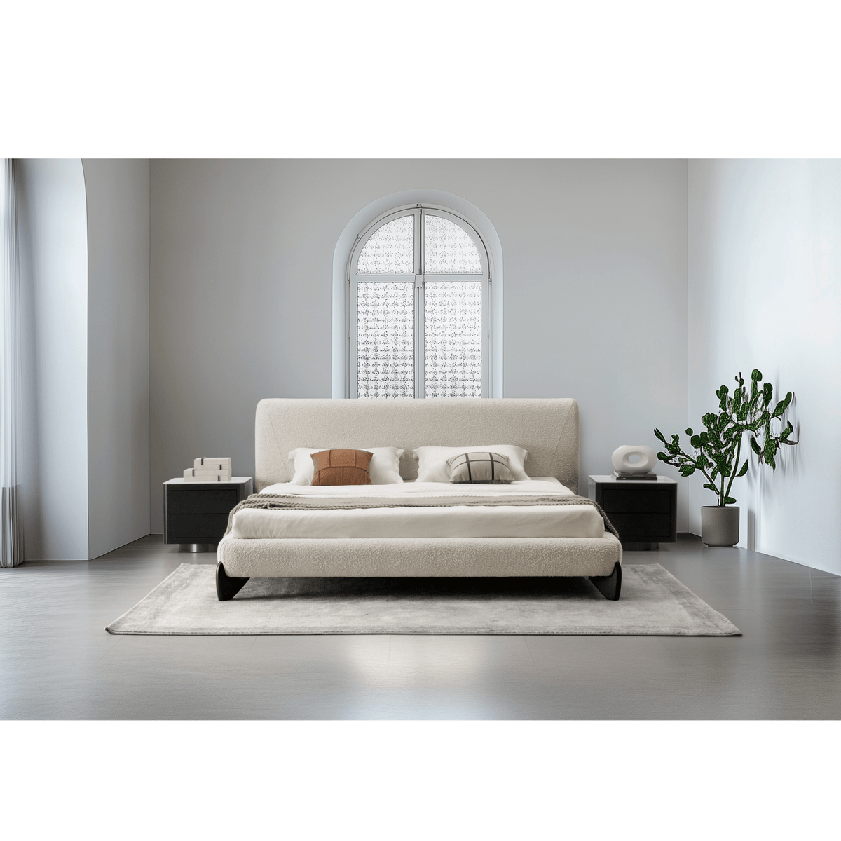 Aurora White Upholstered Bed - Aurora White Upholstered 120 Bed