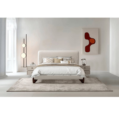 Aurora White Upholstered Bed - Al Rugaib Furniture