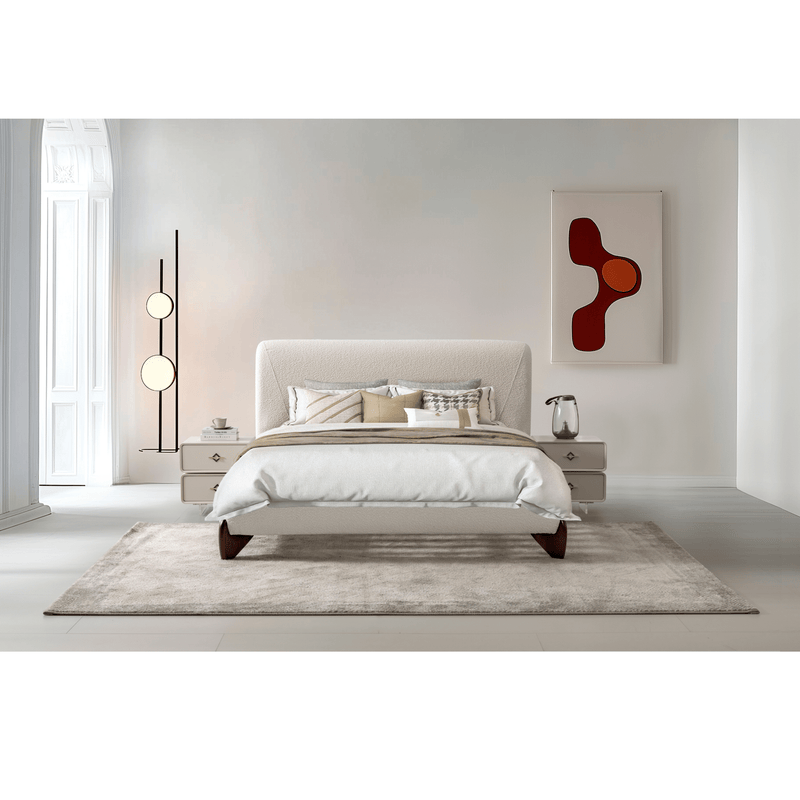 Aurora White Upholstered Bed - Al Rugaib Furniture