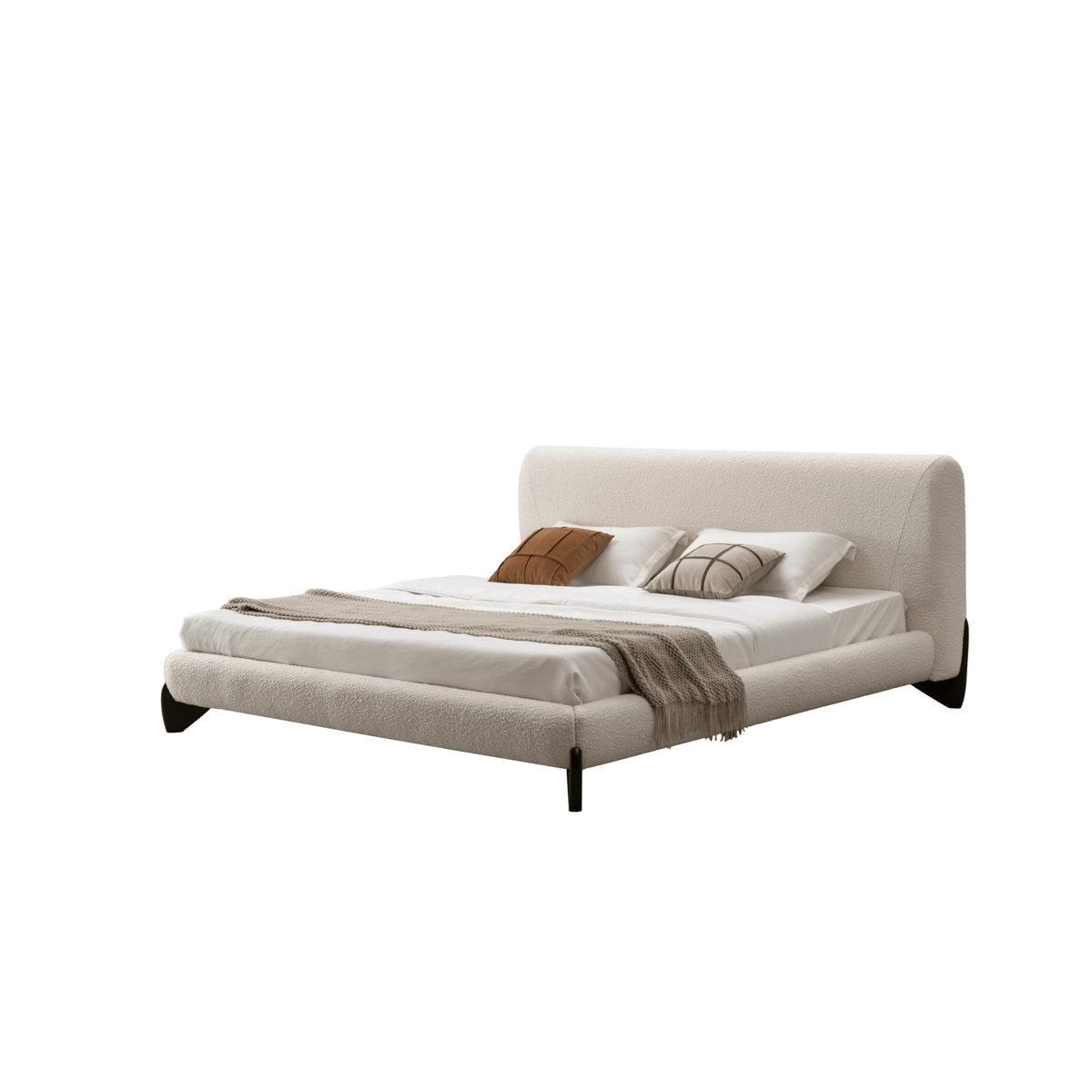 Aurora White Upholstered Bed - Aurora White Upholstered 120 Bed