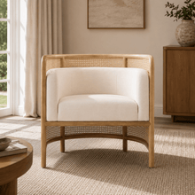 Ava White Rattan Accent Chair
