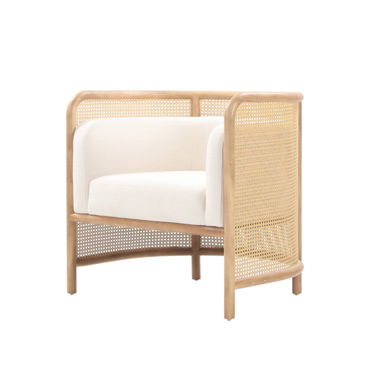 Ava White Rattan Accent Chair Chairs| Roots Furniture