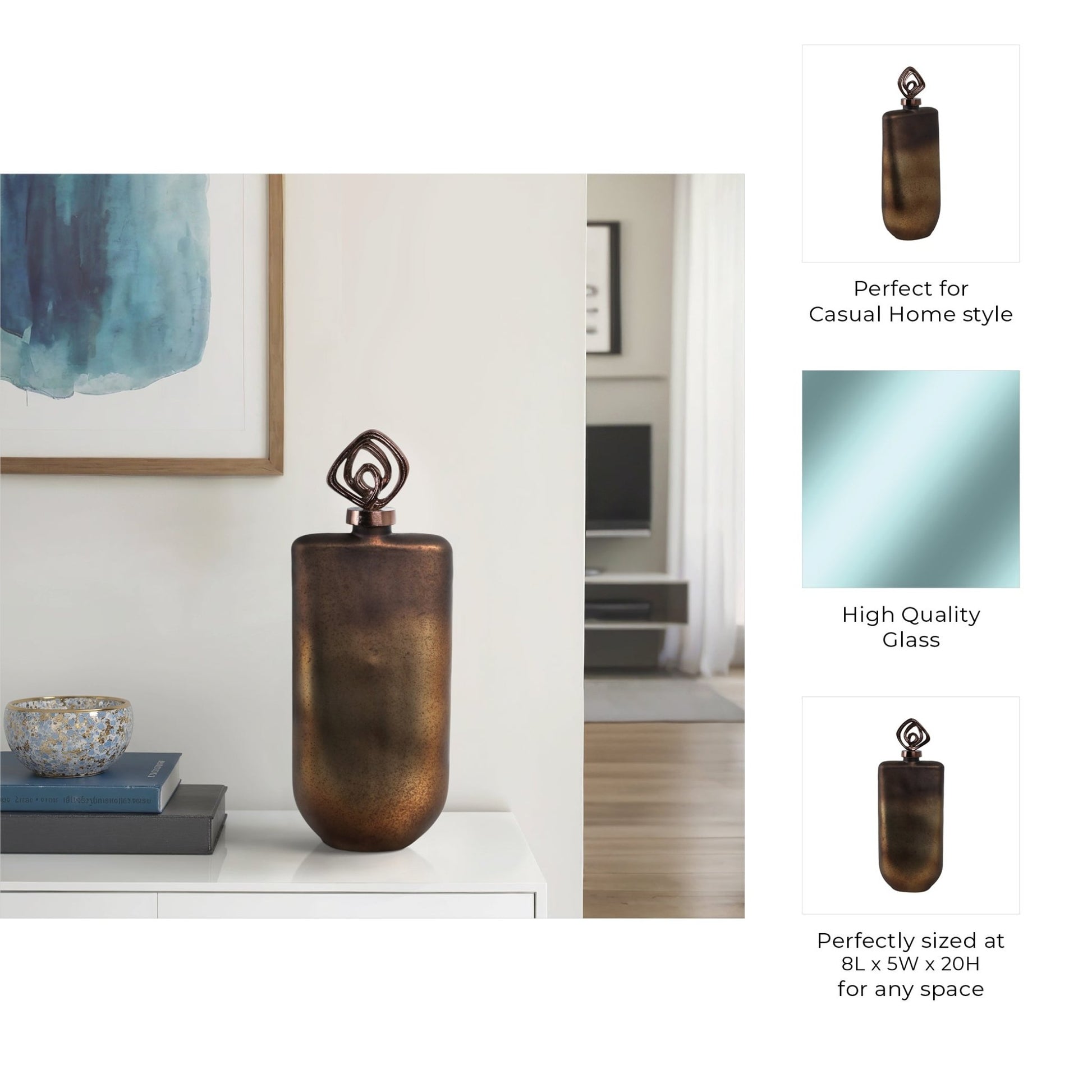 Availa Bottle With Topper Vases and Jars| Sagebrook Home
