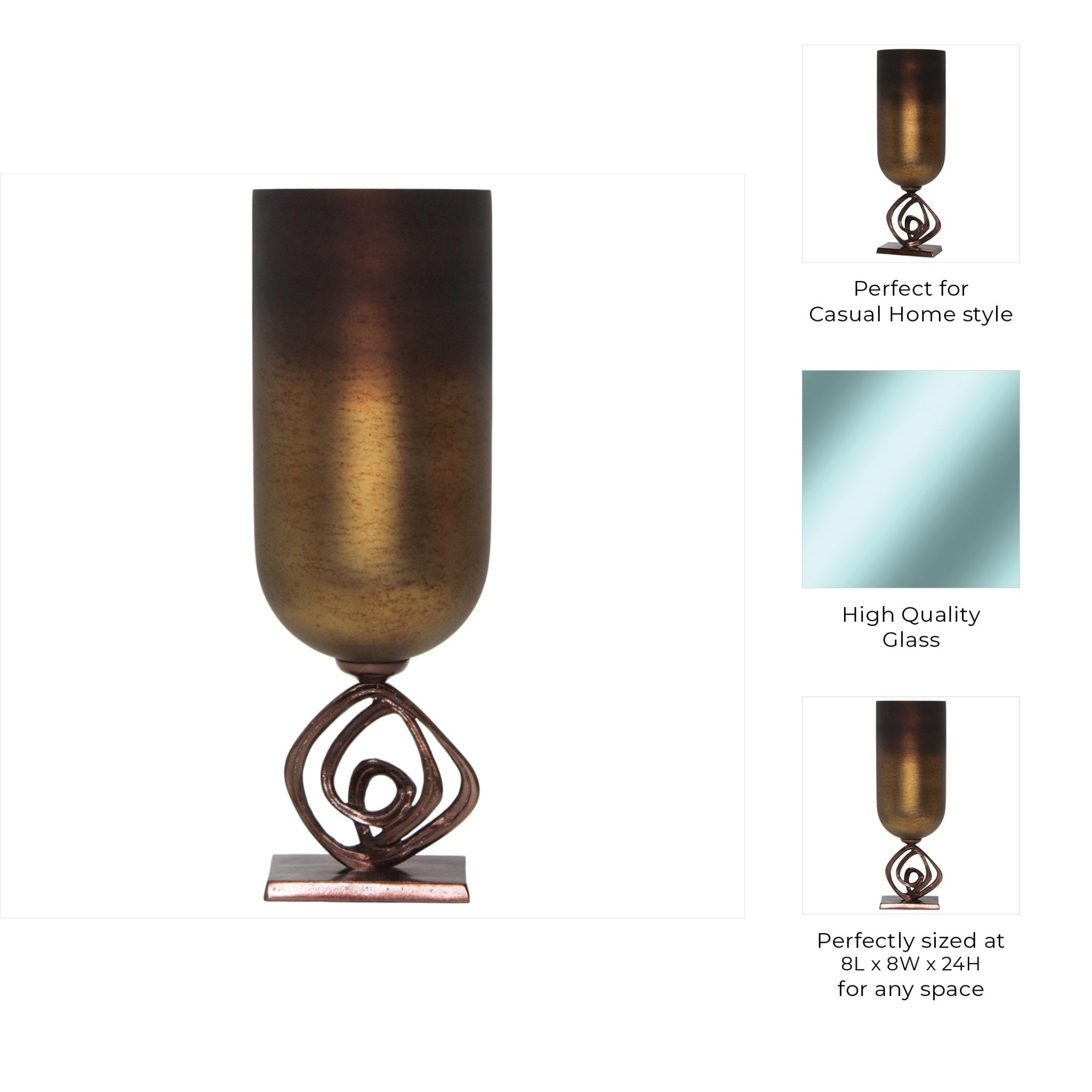 Availa Urn With Metal Stand Vases and Jars| Sagebrook Home